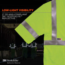 Load image into Gallery viewer, GloWear 8356FRHL Hi-Vis FR Safety Vest w/ Sleeves - Class 3, NFPA 70E, Mesh, Hook + Loop