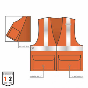 GloWear 8220Z Mesh Hi-Vis Safety Vest - Type, R Class 2, Zipper, Standard