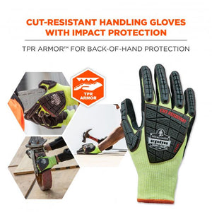 ProFlex 7141 Hi-Vis Nitrile Coated Cut-Resistant Gloves - ANSI A4, Wet Grip, Dorsal Protection