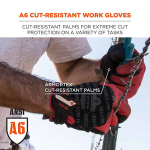 ProFlex 812CR6 Utility + Cut Resistance Gloves - ANSI A6