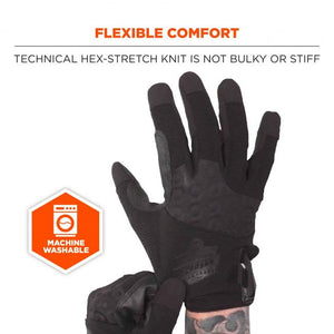 ProFlex 710BLK Abrasion-Resistant Black Tactical Gloves