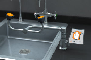 Guardian Eyewash, Deck Mounted, 90º Swivel, All-Stainless Steel, Right Hand Mounting