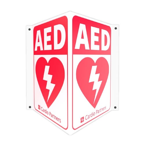 TRIANGULAR AED WALL SIGN